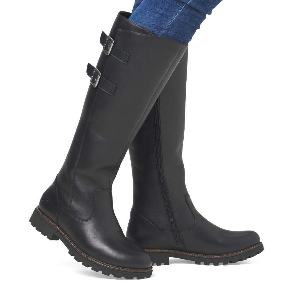 detail Dámské kozačky REMONTE D8486-00 černá W4