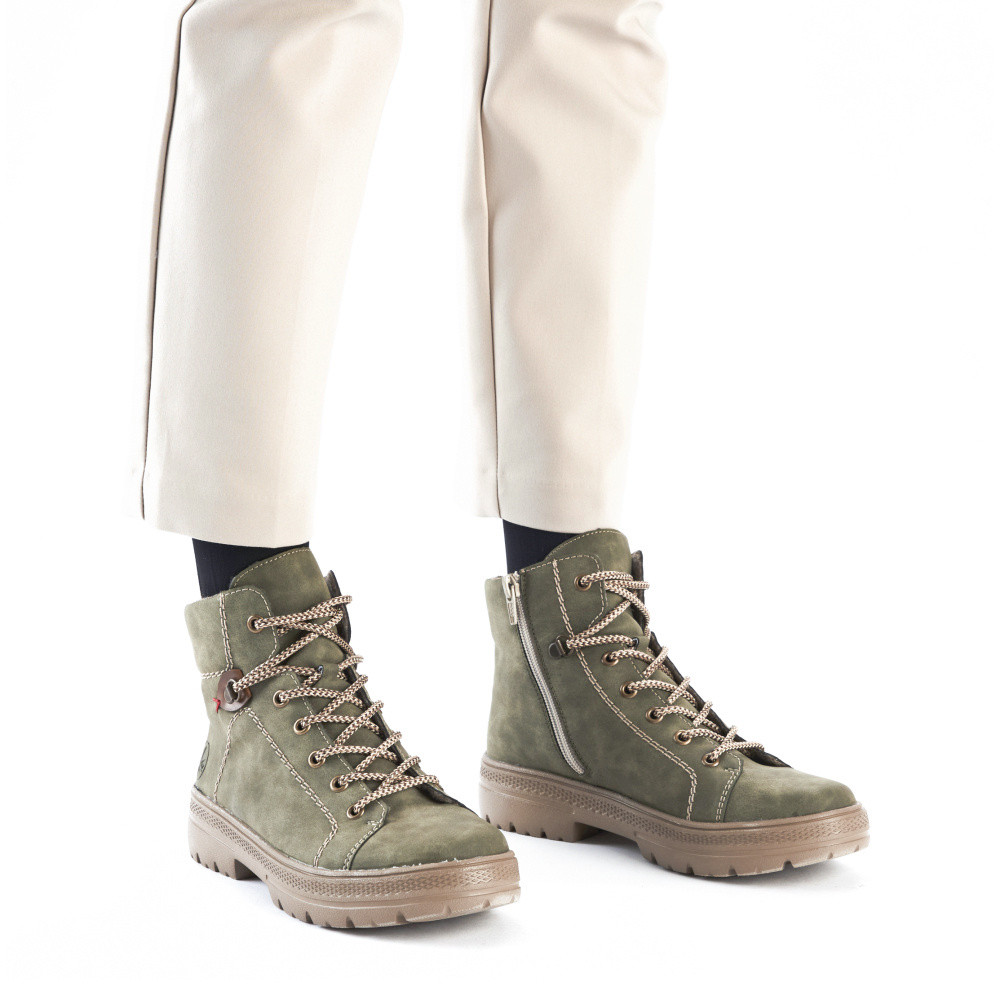 detail Dámska členková obuv RIEKER N0030-54 zelená W4