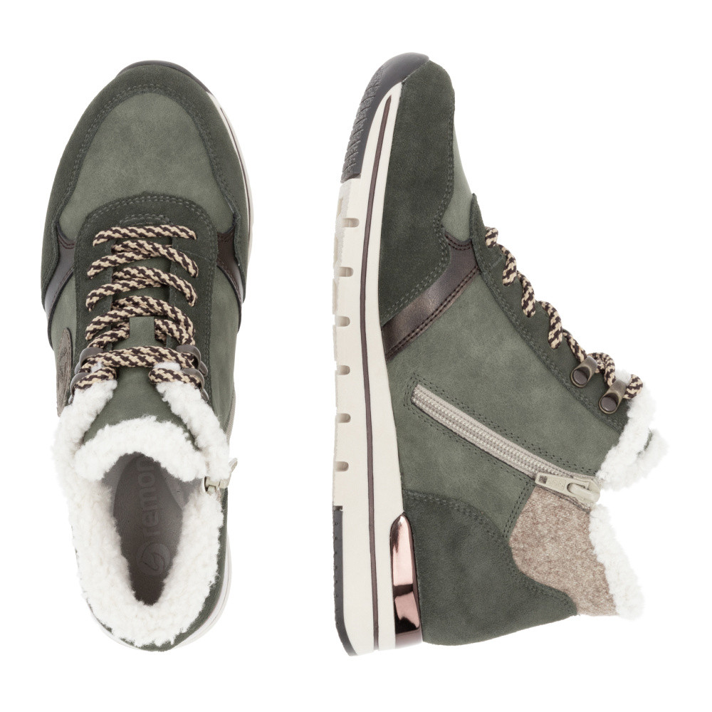 detail Dámská kotníková obuv REMONTE R6774-54 zelená W4