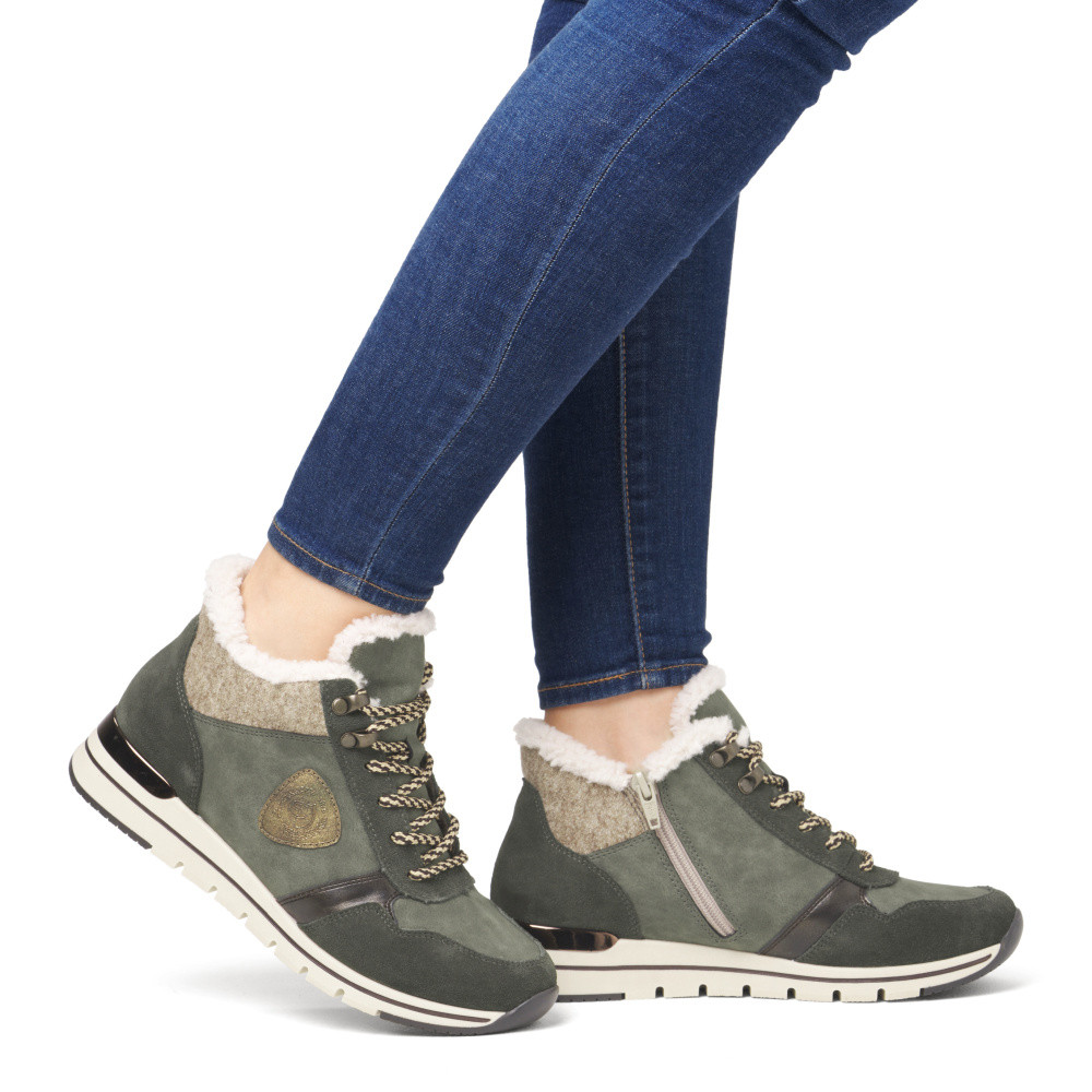 detail Dámská kotníková obuv REMONTE R6774-54 zelená W4