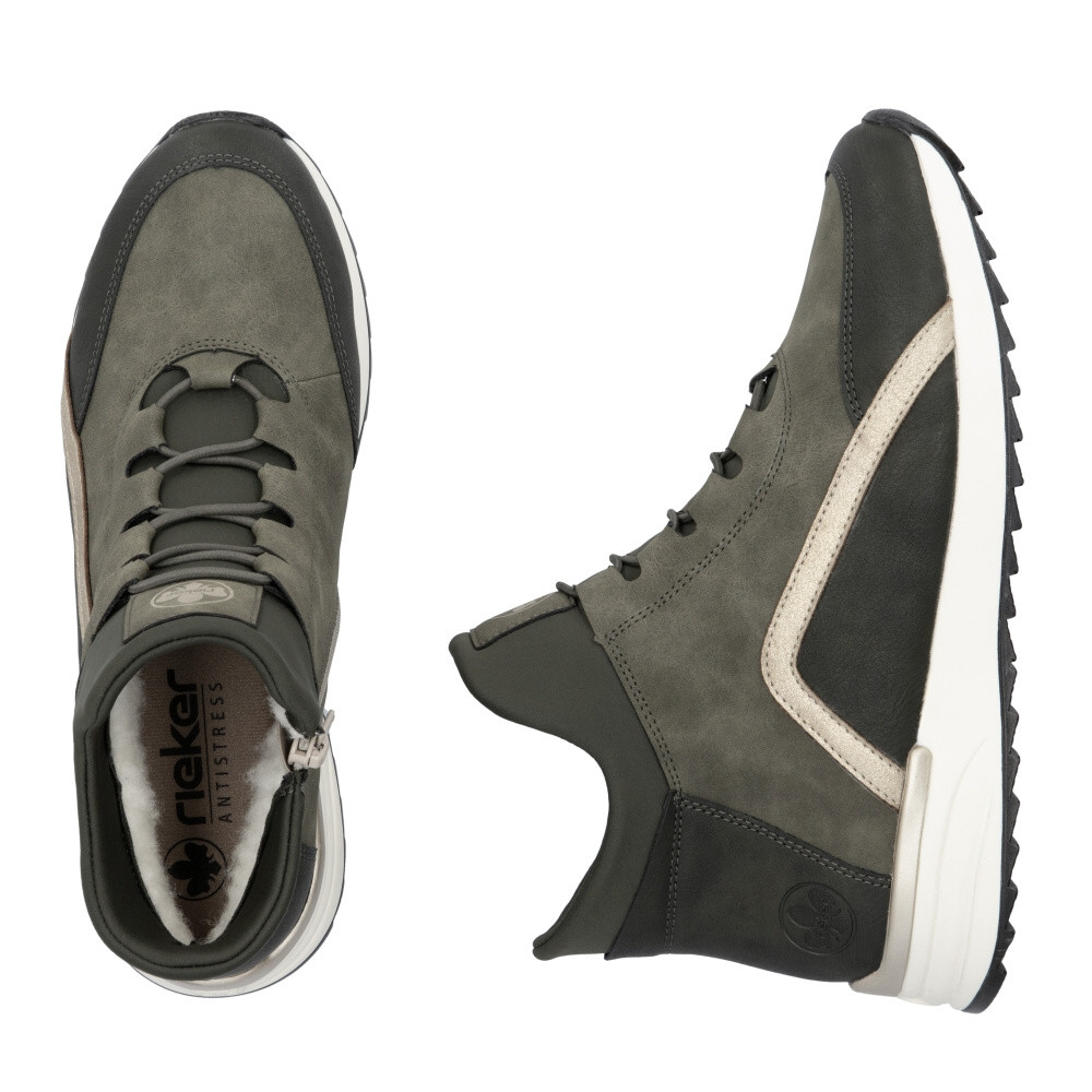 detail Dámská kotníková obuv RIEKER X8083-54 zelená W4