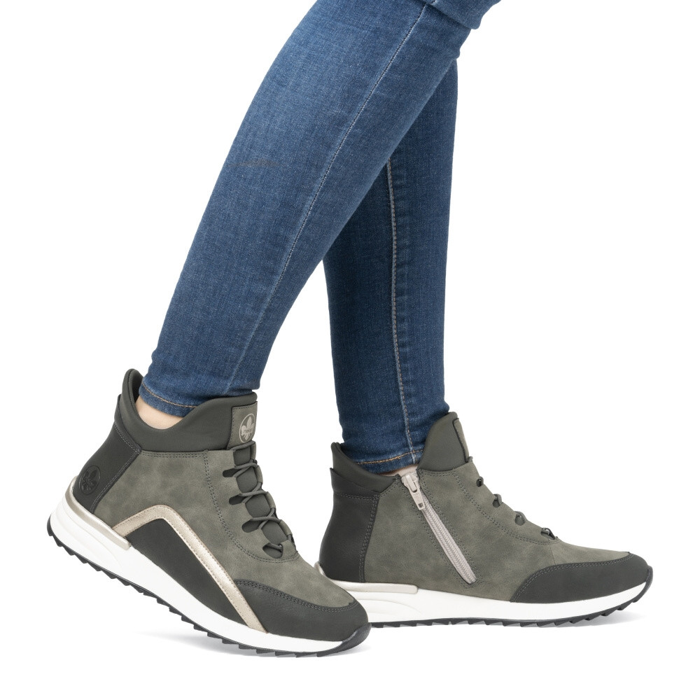 detail Dámská kotníková obuv RIEKER X8083-54 zelená W4