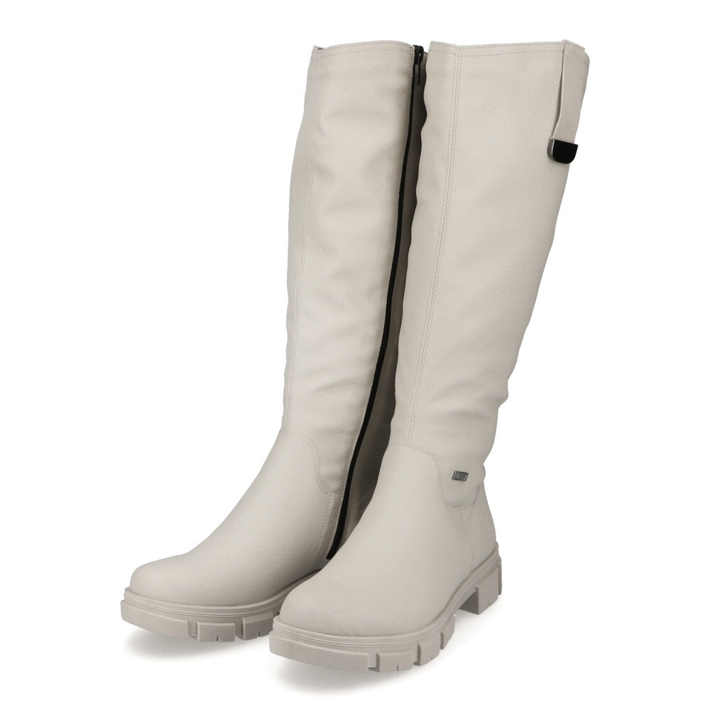 detail Dámské kozačky RIEKER Y7190-60 béžová tmavý zip W4