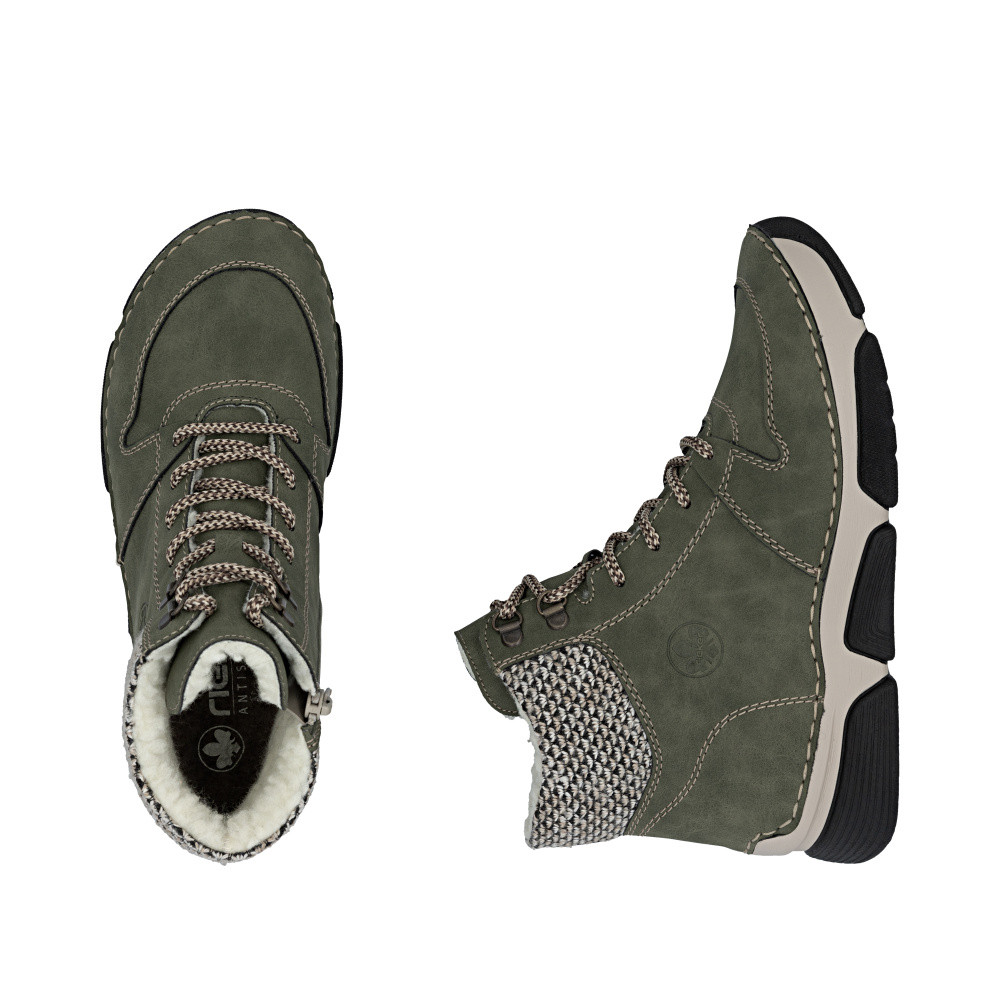 detail Dámská kotníková obuv RIEKER 45955-54 zelená W5