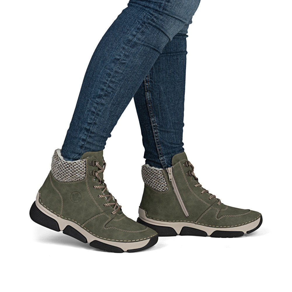 detail Dámská kotníková obuv RIEKER 45955-54 zelená W5