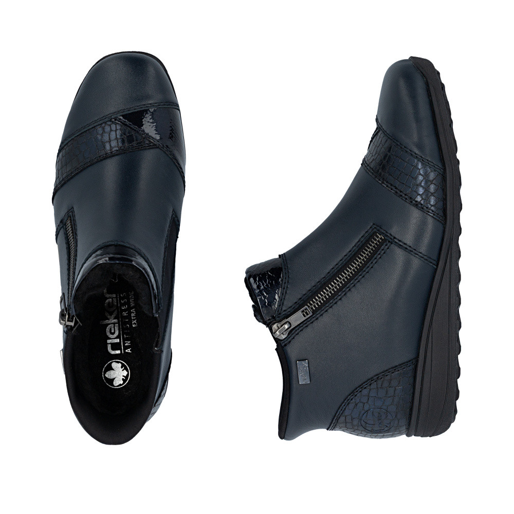 detail Dámská kotníková obuv RIEKER 47254-14 modrá W5