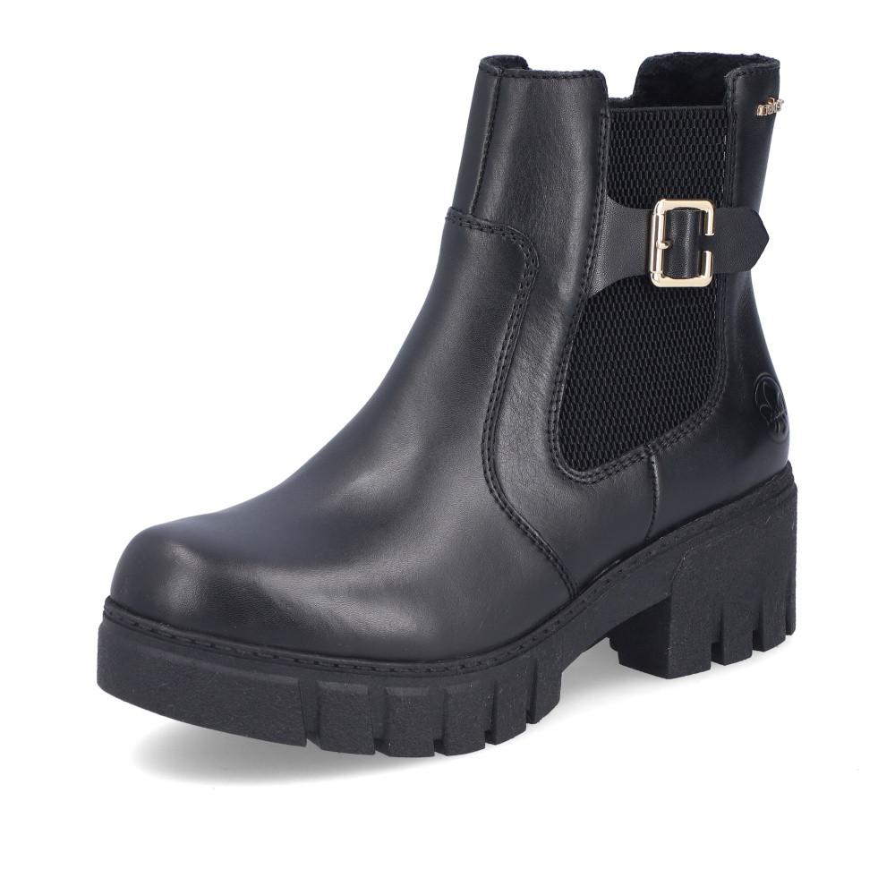 detail Dámska členková obuv RIEKER 74560-00 čierna W5