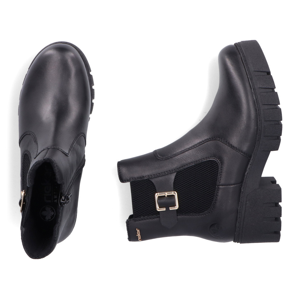 detail Dámska členková obuv RIEKER 74560-00 čierna W5