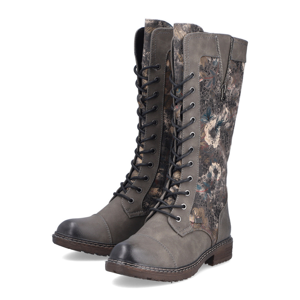 detail Dámské kozačky RIEKER 94731-90 šedá W5