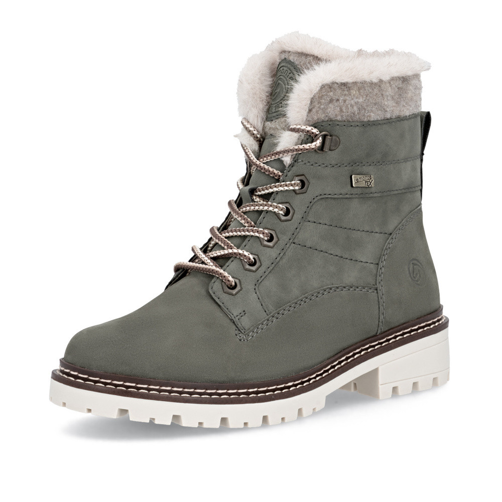 detail Dámská kotníková obuv REMONTE D0B81-54 zelená W5