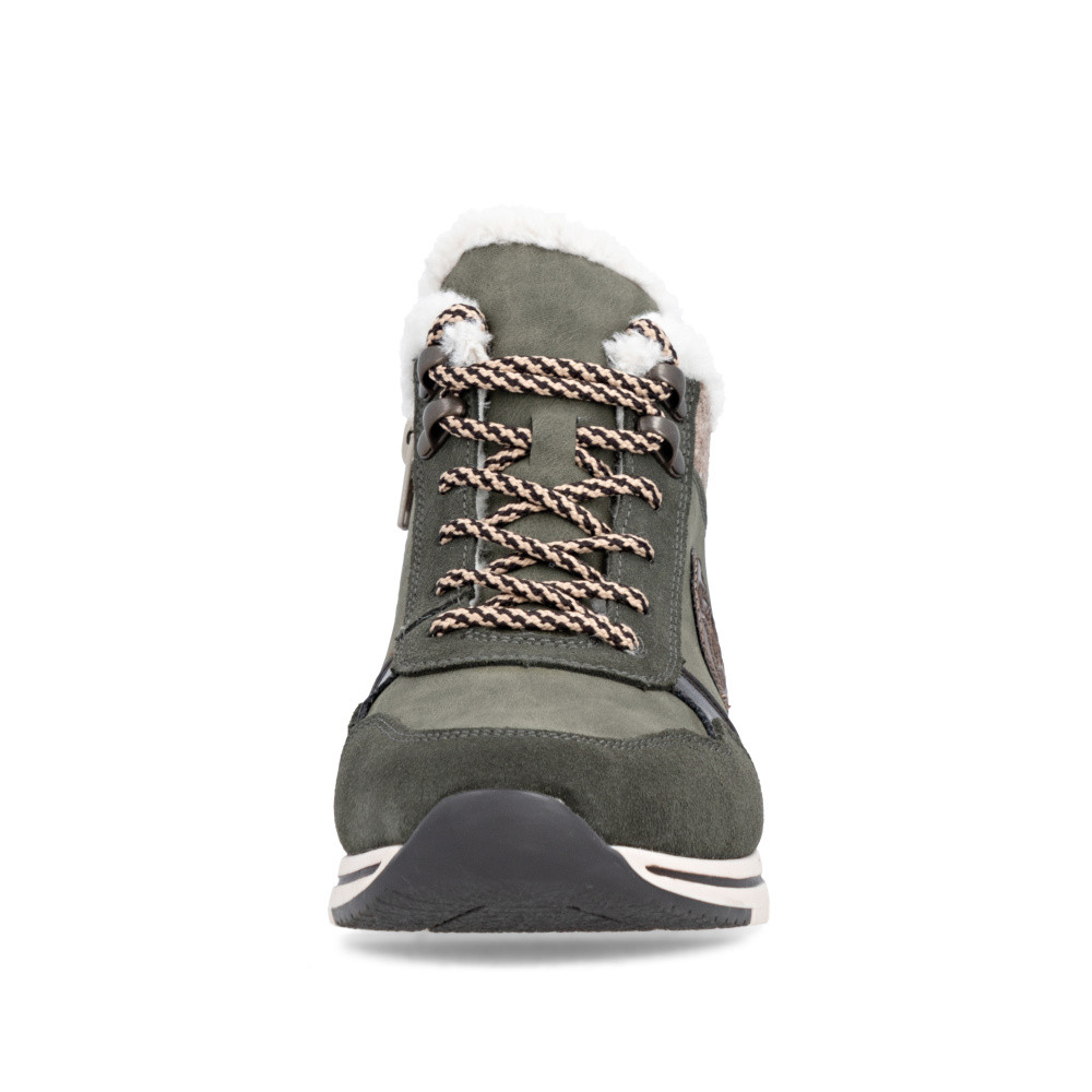 detail Dámská kotníková obuv REMONTE R6774-55 zelená W5