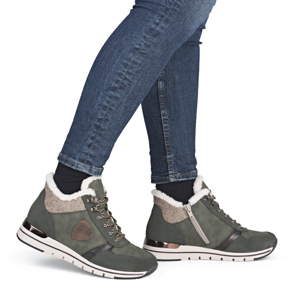 detail Dámská kotníková obuv REMONTE R6774-55 zelená W5