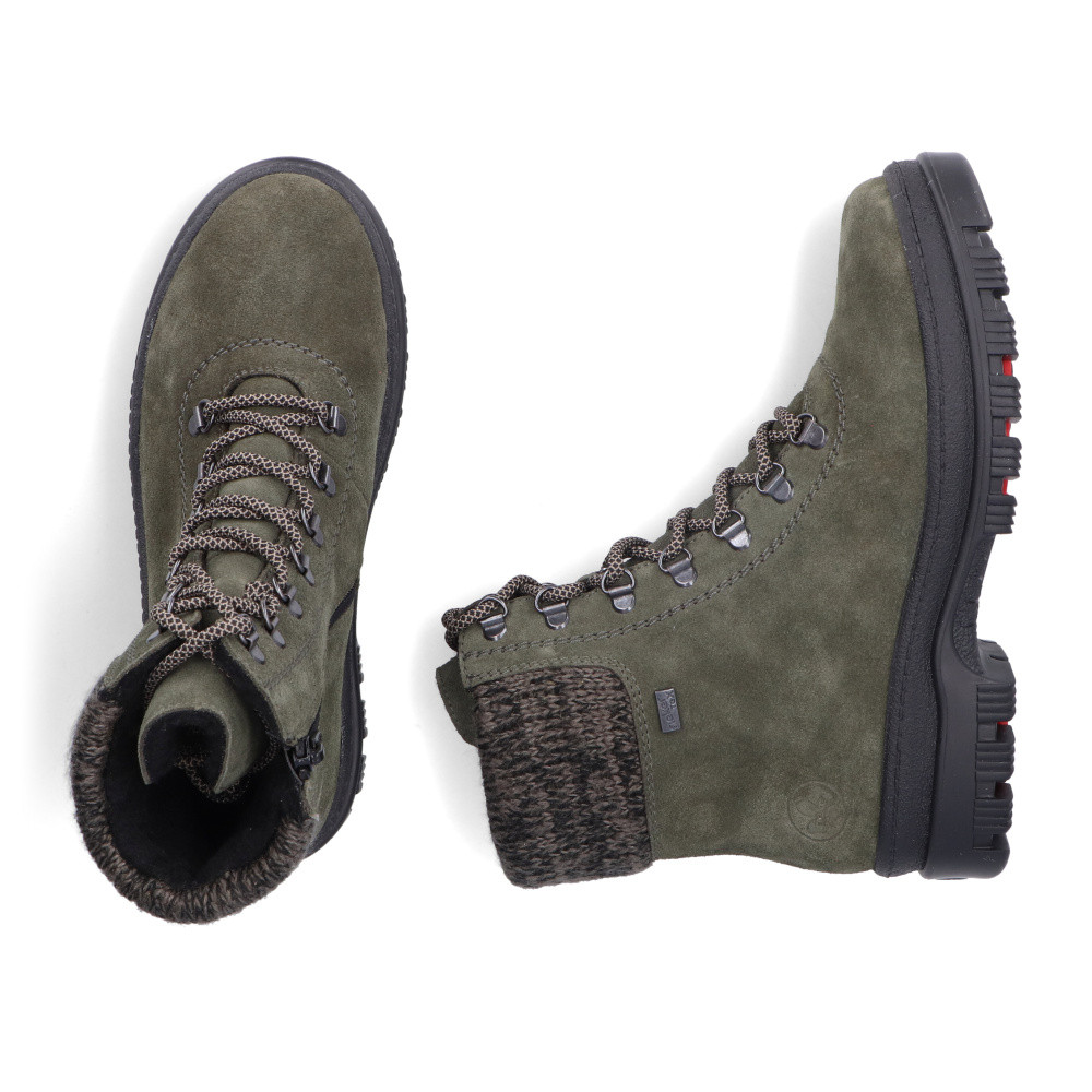 detail Dámská kotníková obuv RIEKER X8233-54 zelená W5