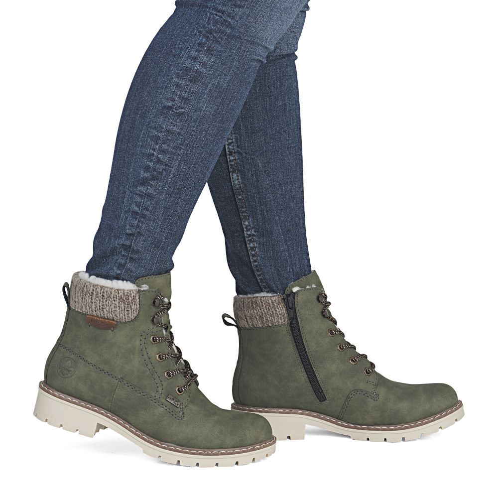 detail Dámská kotníková obuv RIEKER Y9118-54 zelená W5