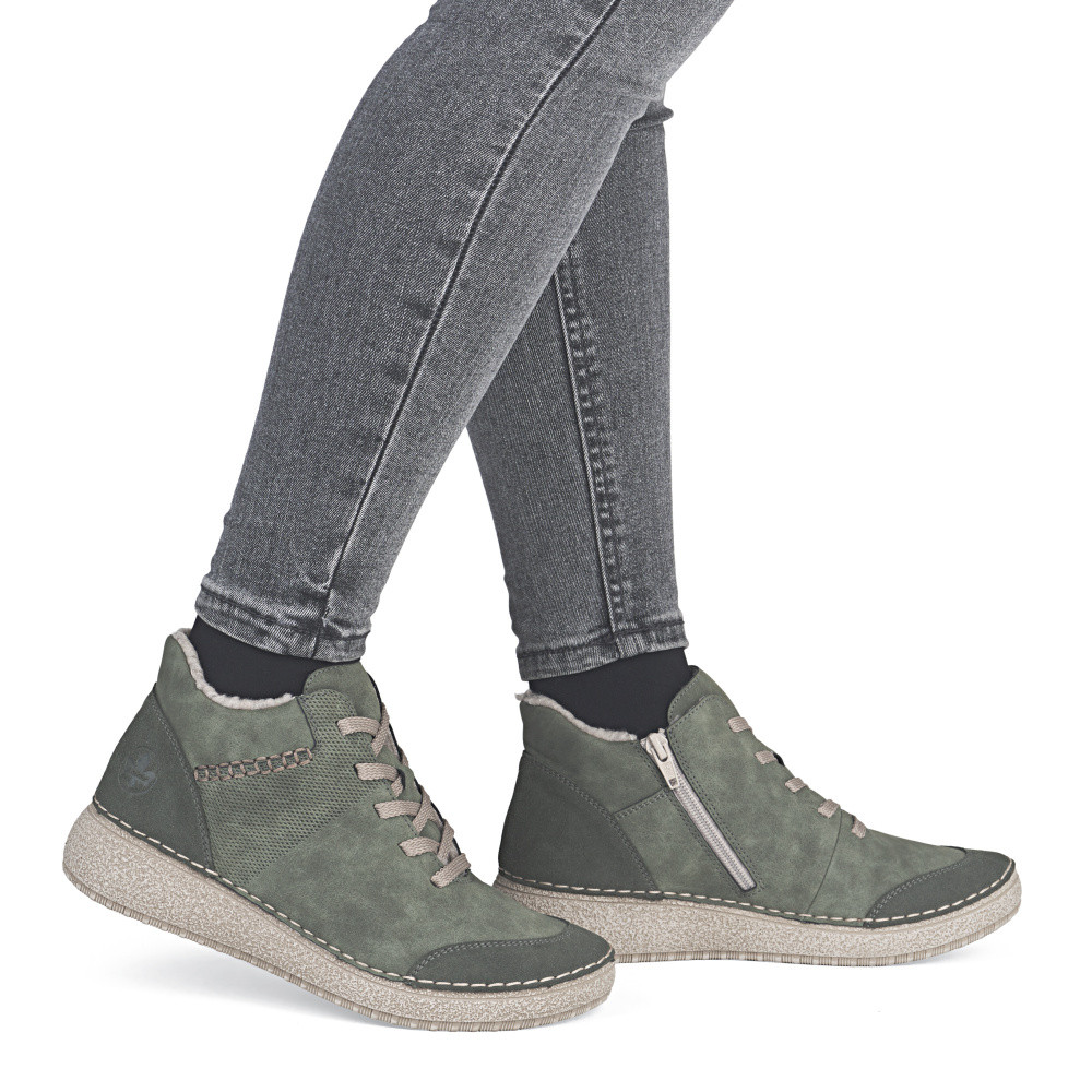 detail Dámská kotníková obuv RIEKER 50906-54 zelená W5