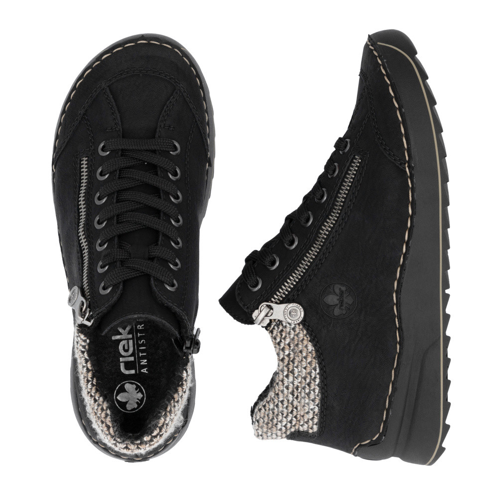 detail Dámska členková obuv RIEKER 51523-01 čierna W5