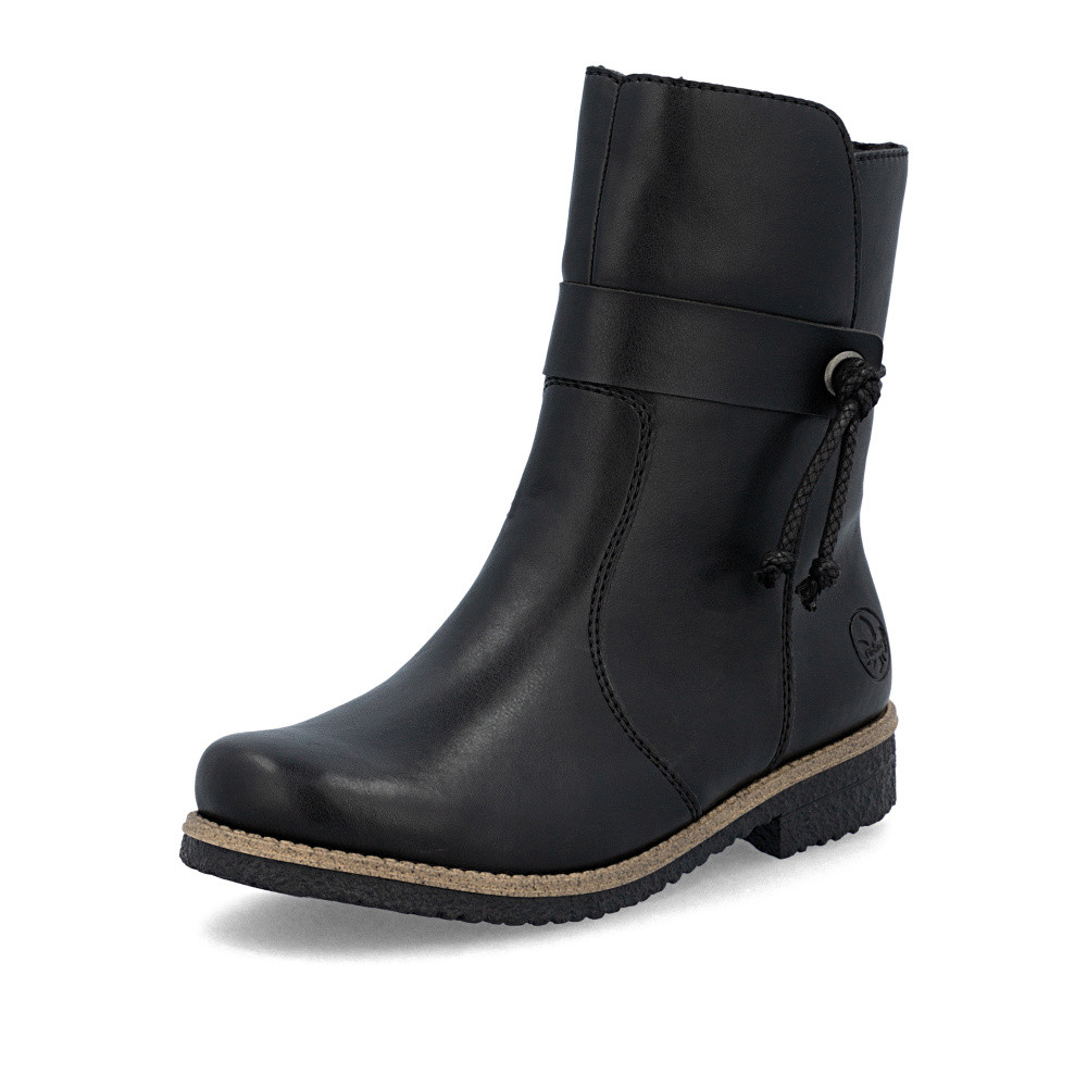 detail Dámska členková obuv RIEKER 73551-00 čierna W5