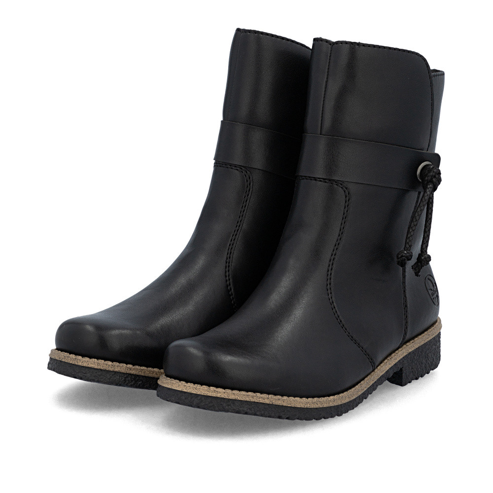 detail Dámska členková obuv RIEKER 73551-00 čierna W5