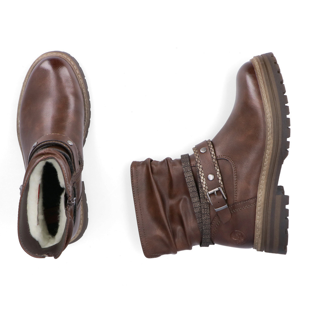 detail Dámská kotníková obuv RIEKER 93062-25 hnědá W5