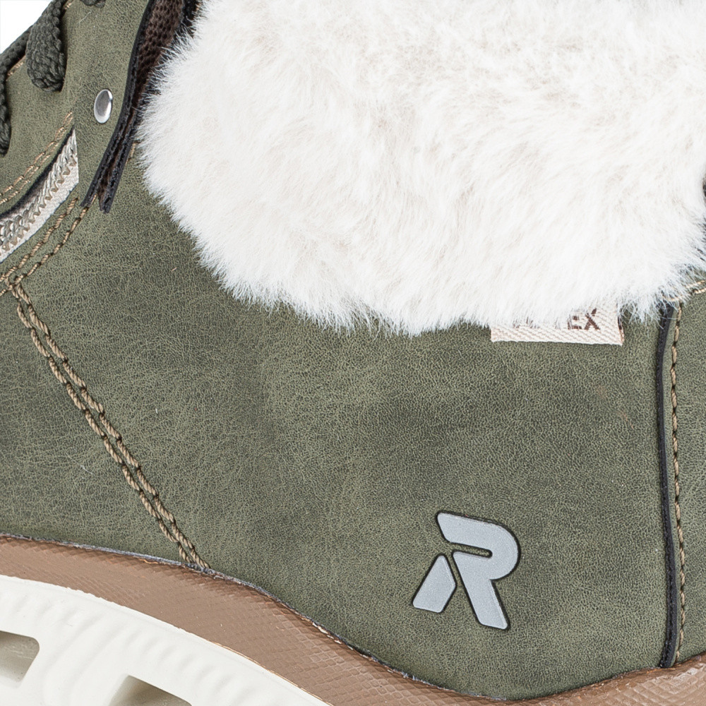 detail Dámska členková obuv RIEKER M6014-54 zelená W5