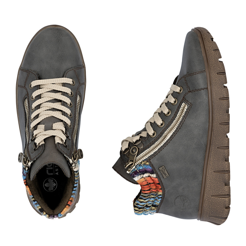 detail Dámská kotníková obuv RIEKER N1305-45 šedá W5