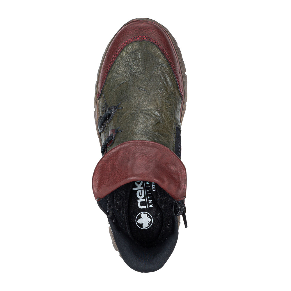 detail Dámská kotníková obuv RIEKER N1353-52 zelená W5