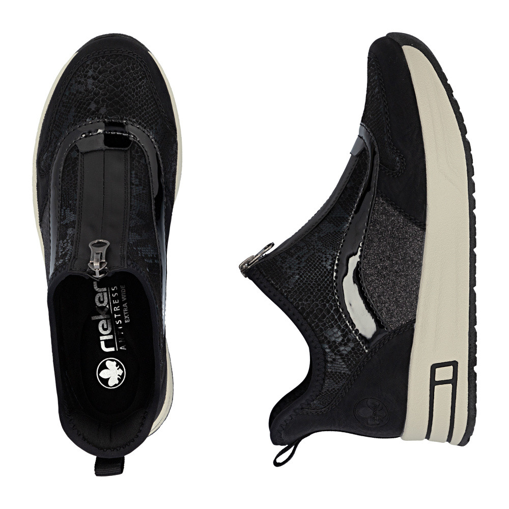 detail Dámská kotníková obuv RIEKER N8151-00 černá W5