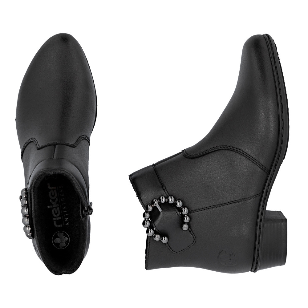 detail Dámská kotníková obuv RIEKER Y0797-00 černá W5