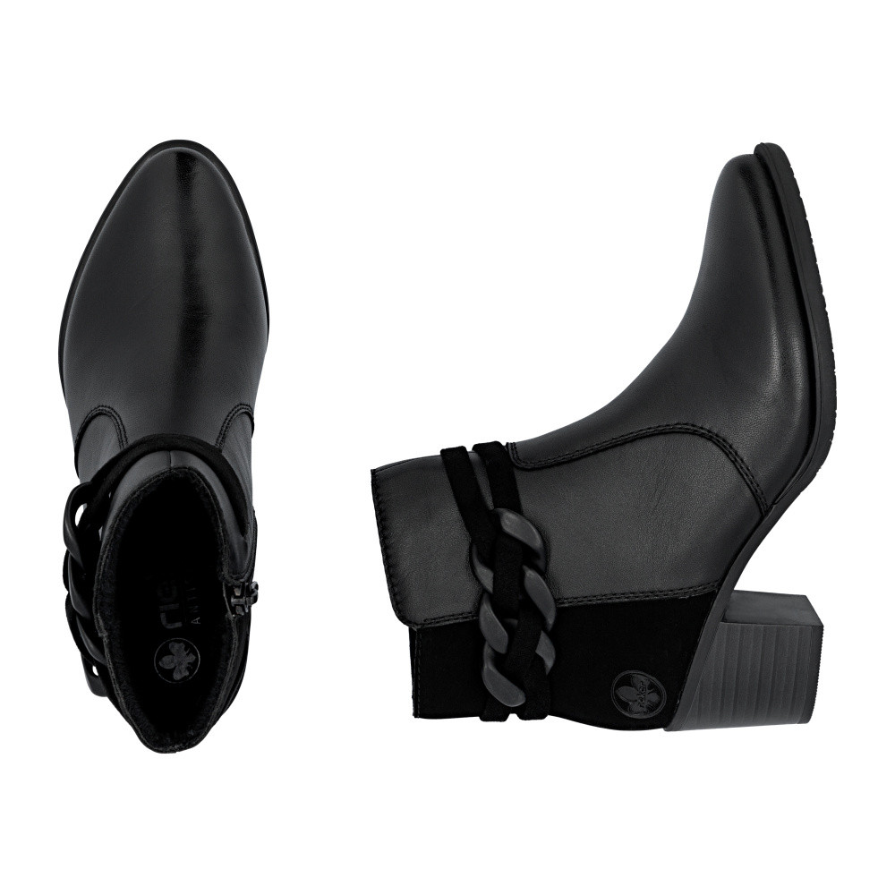 detail Dámská kotníková obuv RIEKER Y2066-00 černá W5