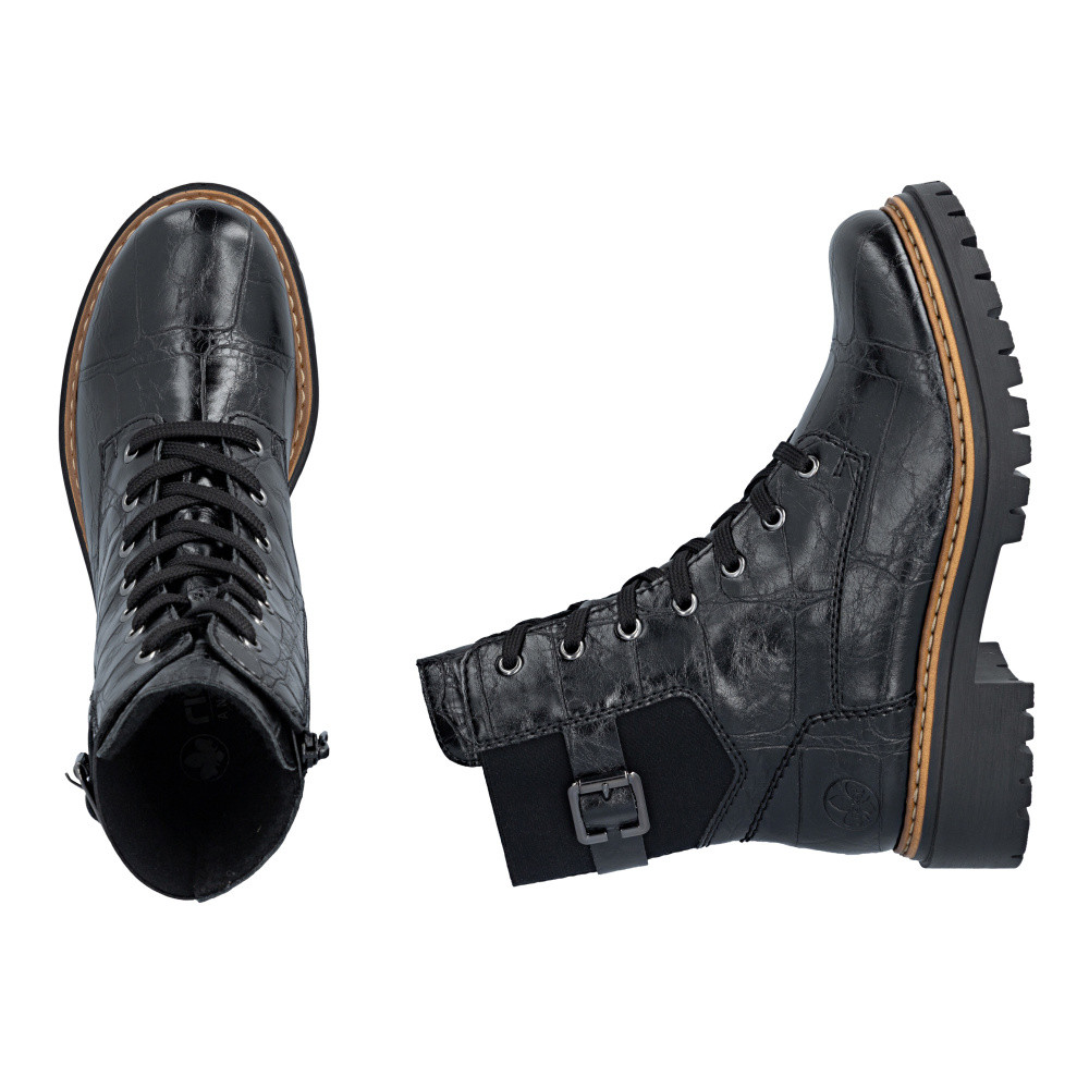 detail Dámská kotníková obuv RIEKER 72631-01   BLACK   H/W6