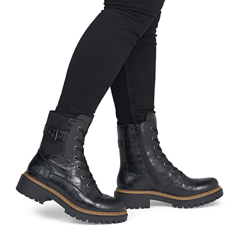 detail Dámská kotníková obuv RIEKER 72631-01   BLACK   H/W6