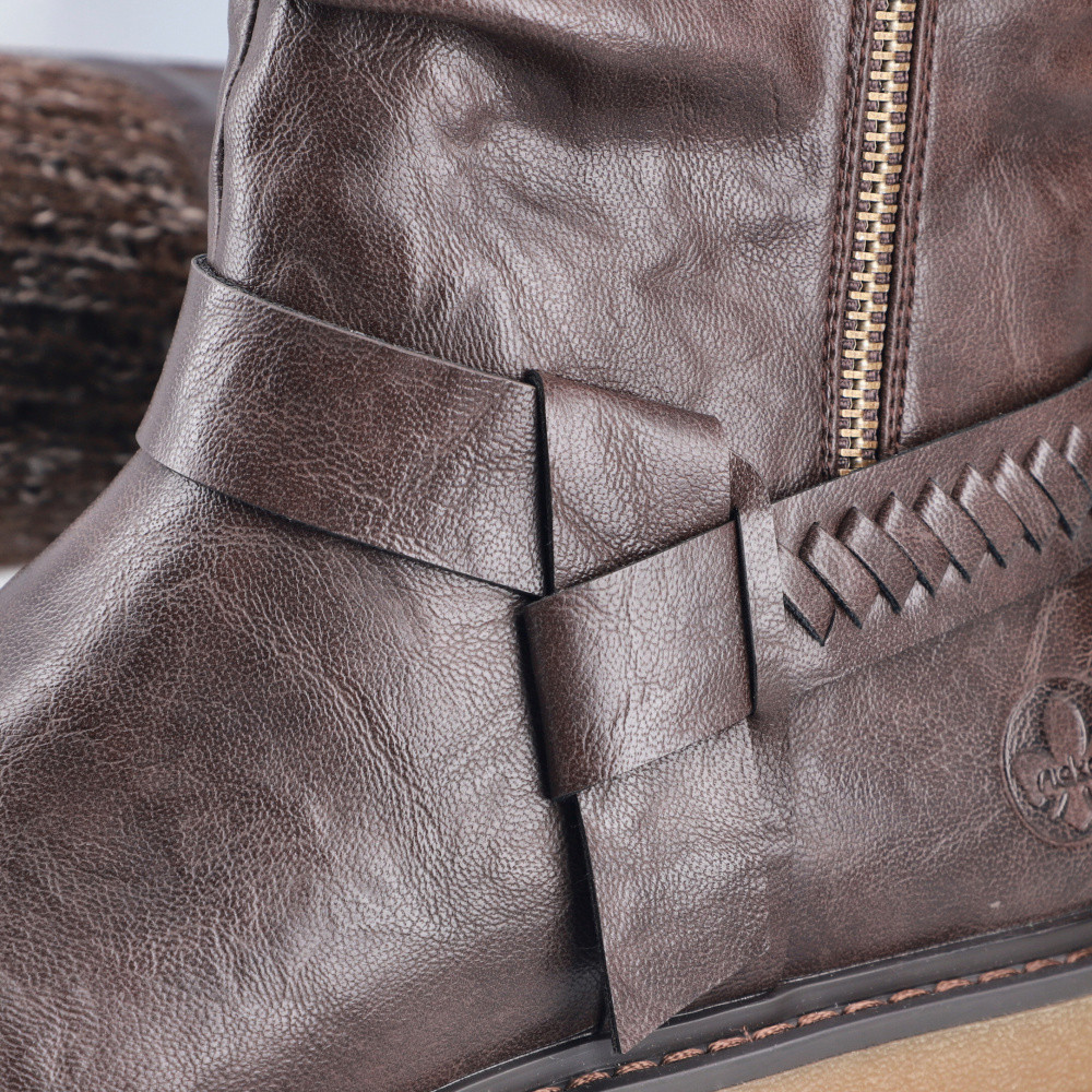 detail Dámské kozačky RIEKER 92984-25 hnědá W6