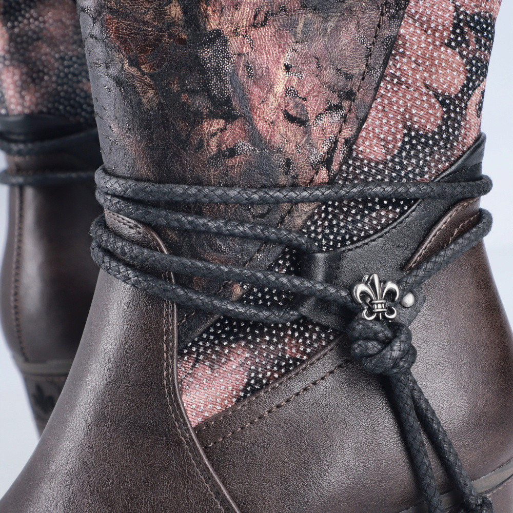 detail Dámské kozačky RIEKER 96059-90 hnědá W6