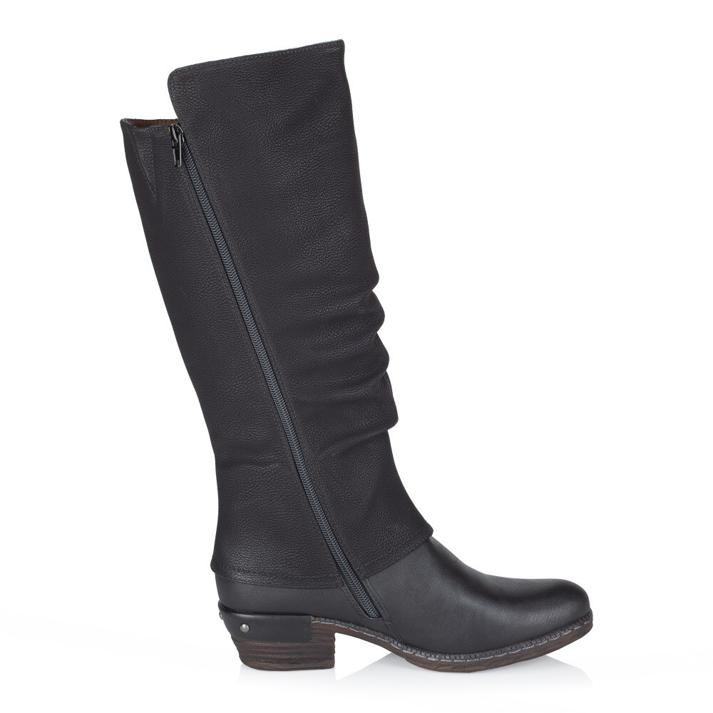 detail Dámské kozačky RIEKER 93655-00 černá W5