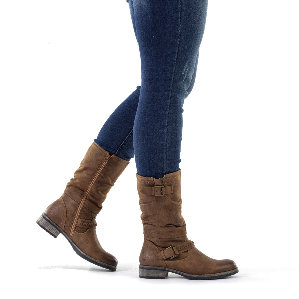 detail Dámské kozačky RIEKER 98860-22 hnědá W4