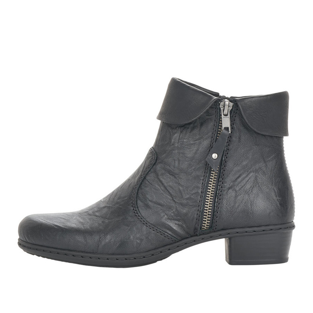 detail Dámská kotníková obuv RIEKER Y07A8-01 černá W5