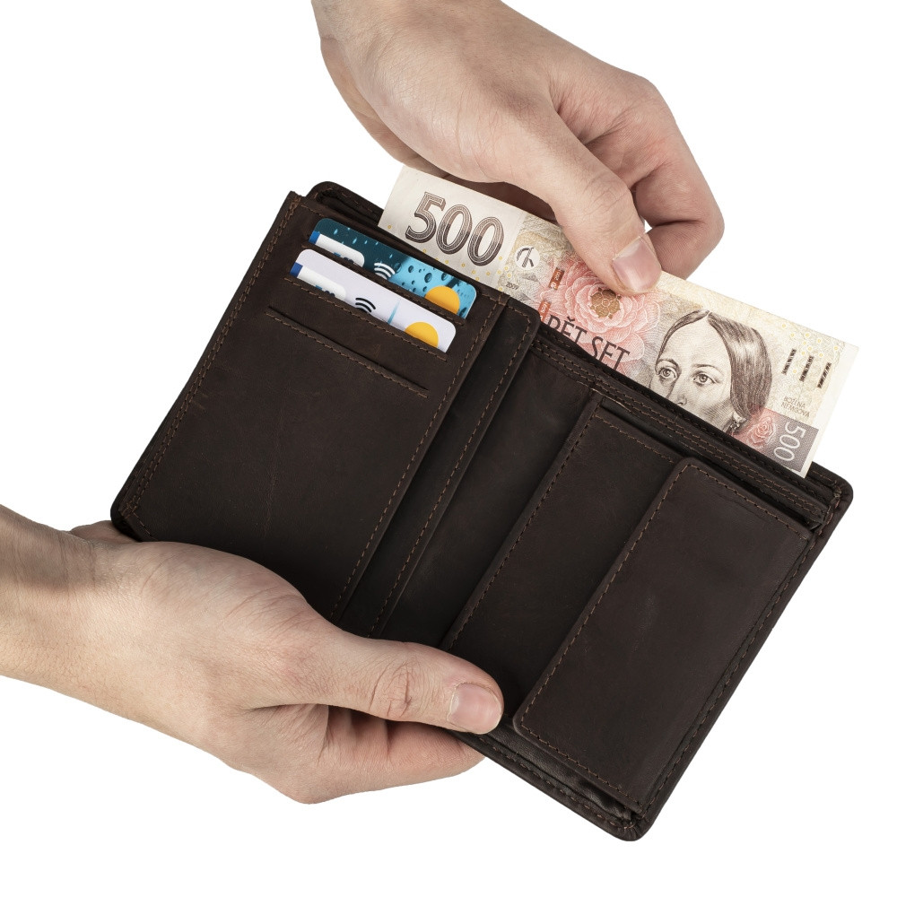 detail Pánská peněženka RIEKER RIE-20200071-W2 hnědá