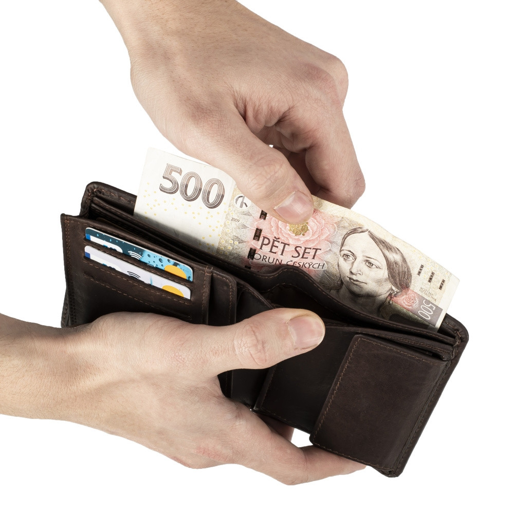 detail Pánská peněženka RIEKER RIE-20200071-W2 hnědá