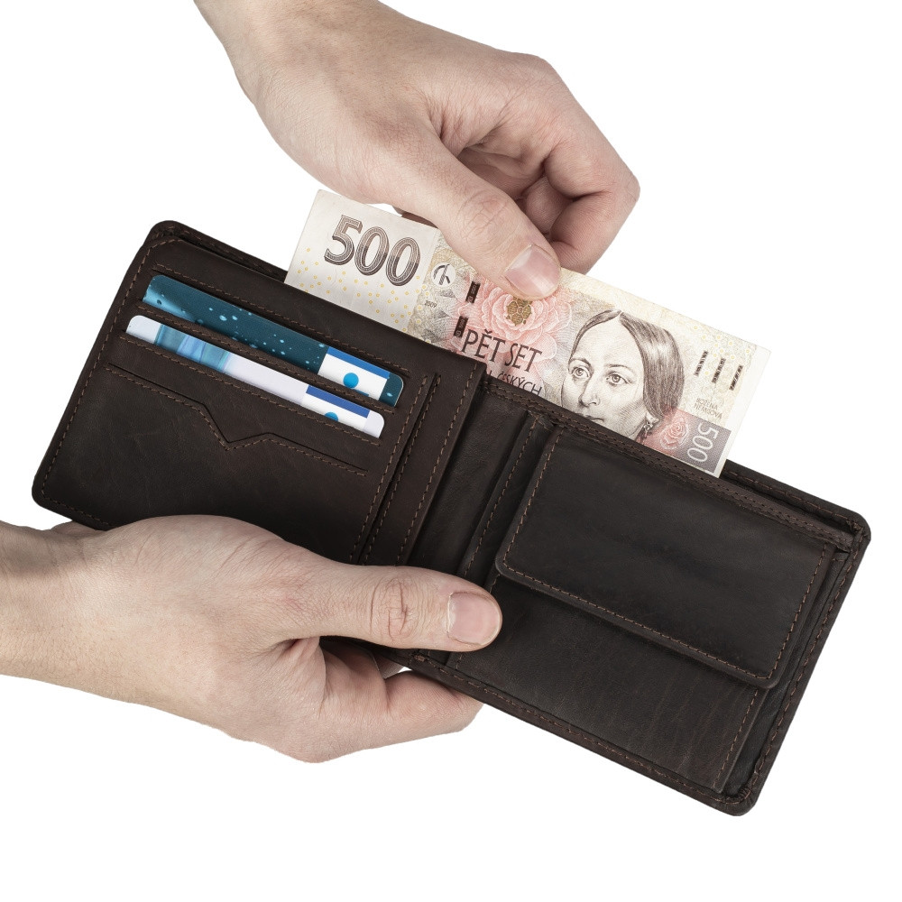 detail Pánská peněženka RIEKER RIE-20200080-W2 hnědá