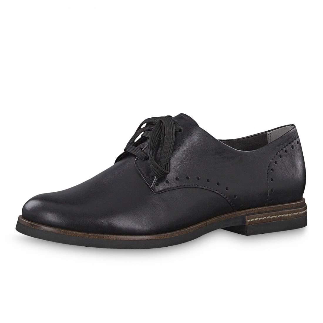 detail Dámské černé polobotky TAMARIS 1-1-23205-22 BLACK LEATHER 003
