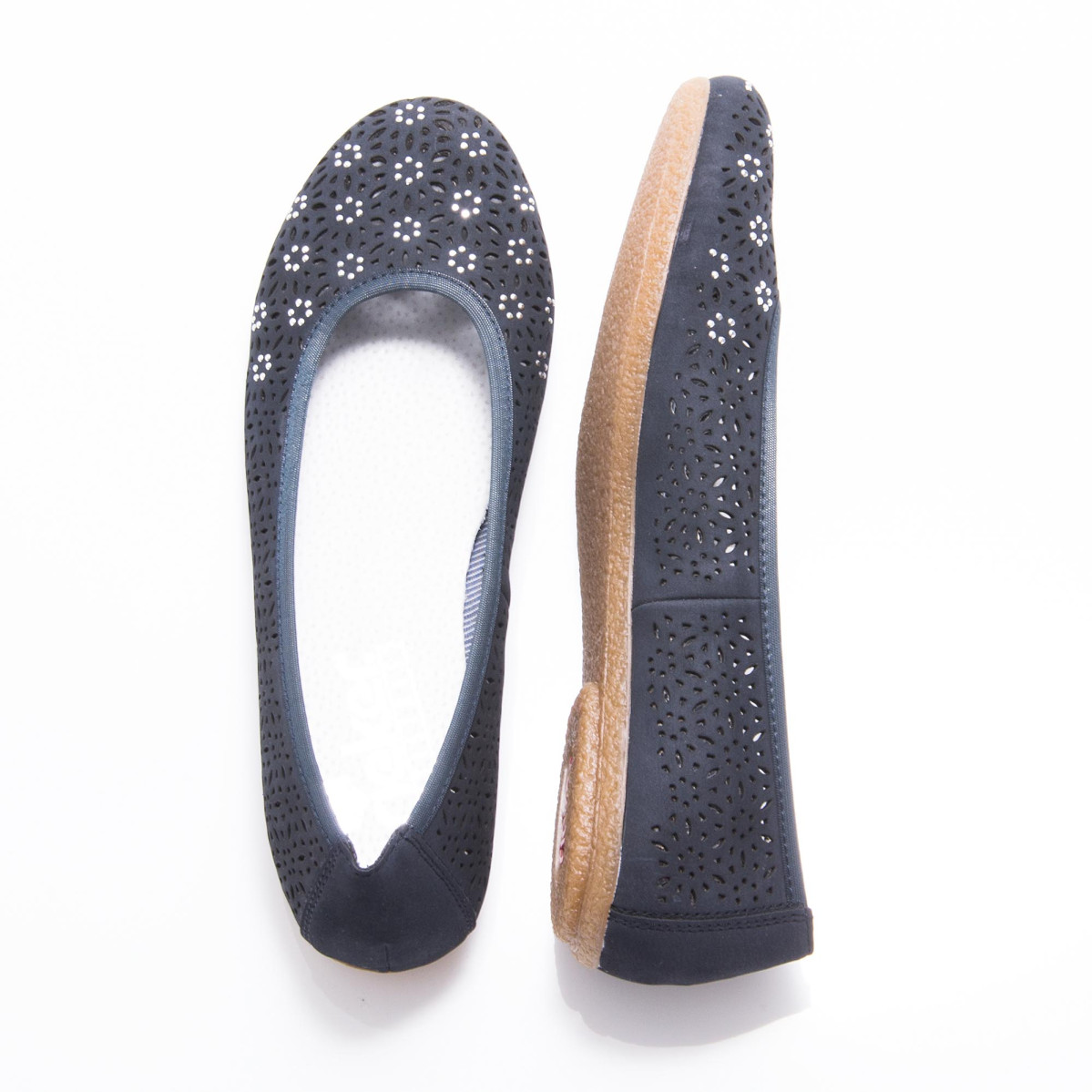 detail Dámské modré baleríny RIEKER 41474-14 BLAU F/S 9