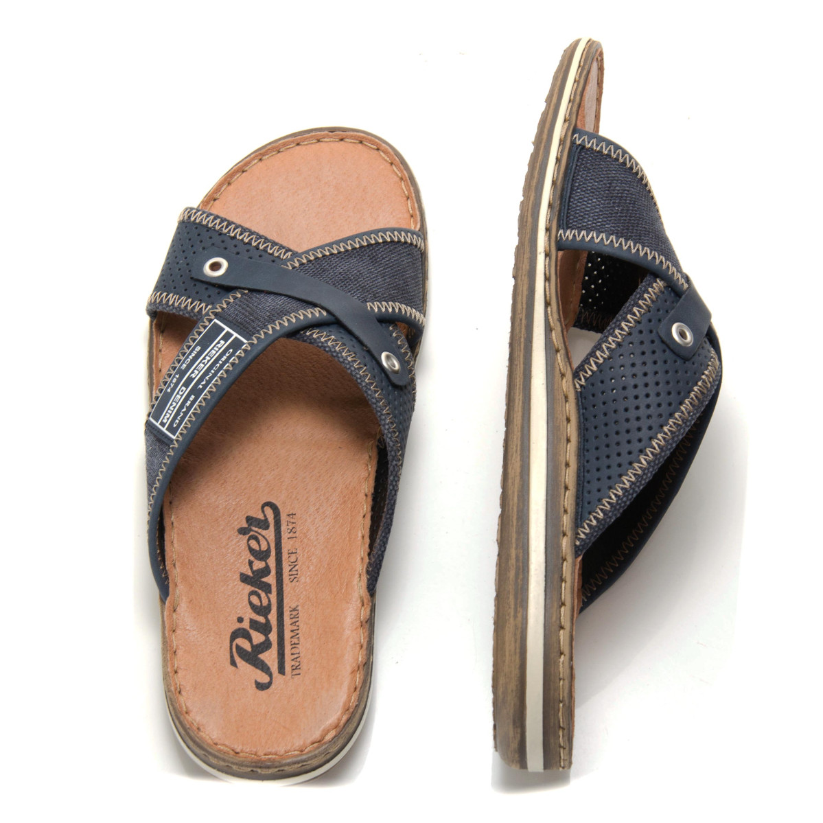 detail Pánske šľapky RIEKER 21064-14 BLAU F/S 9