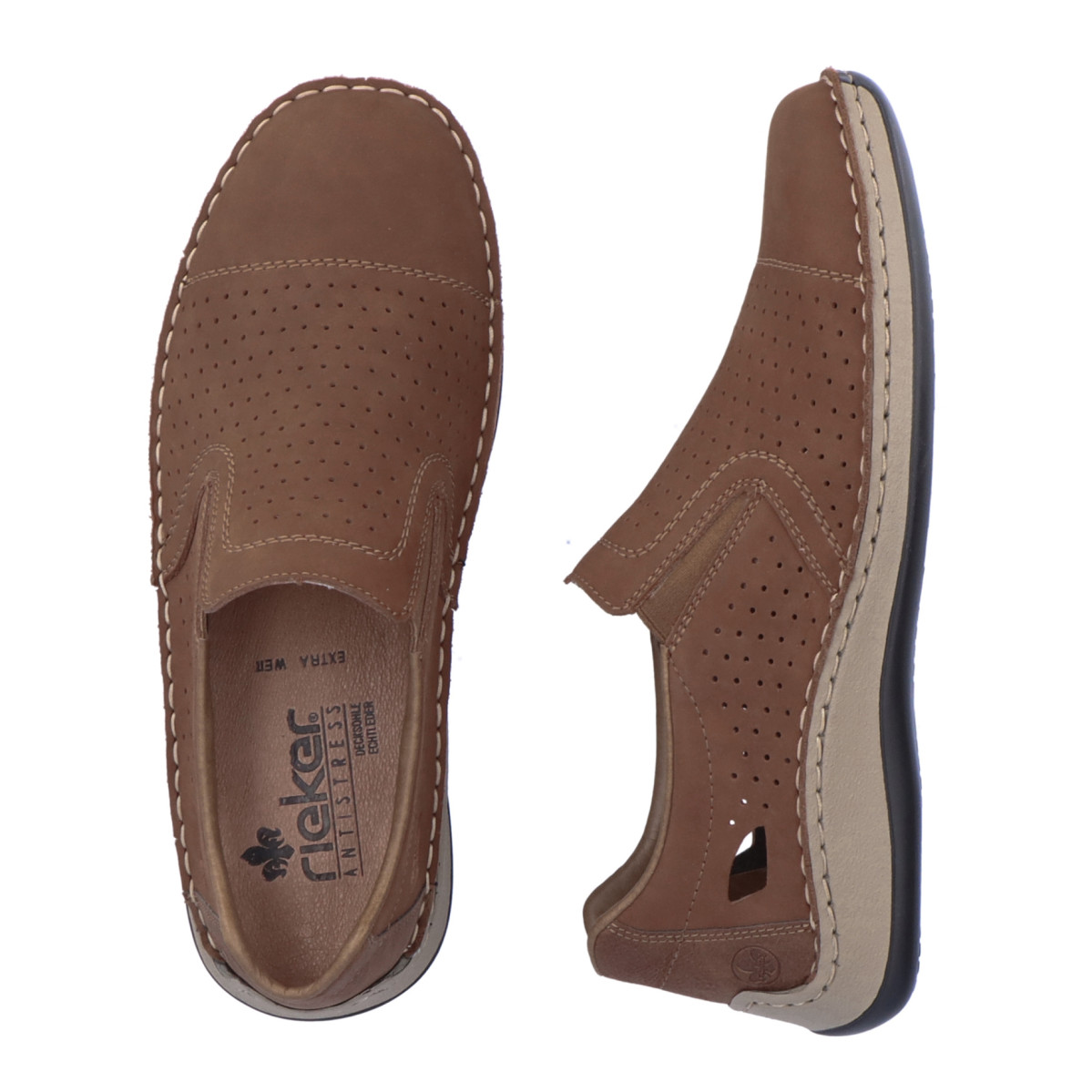 detail Pánské mokasíny RIEKER 05286-24 hnědá S5