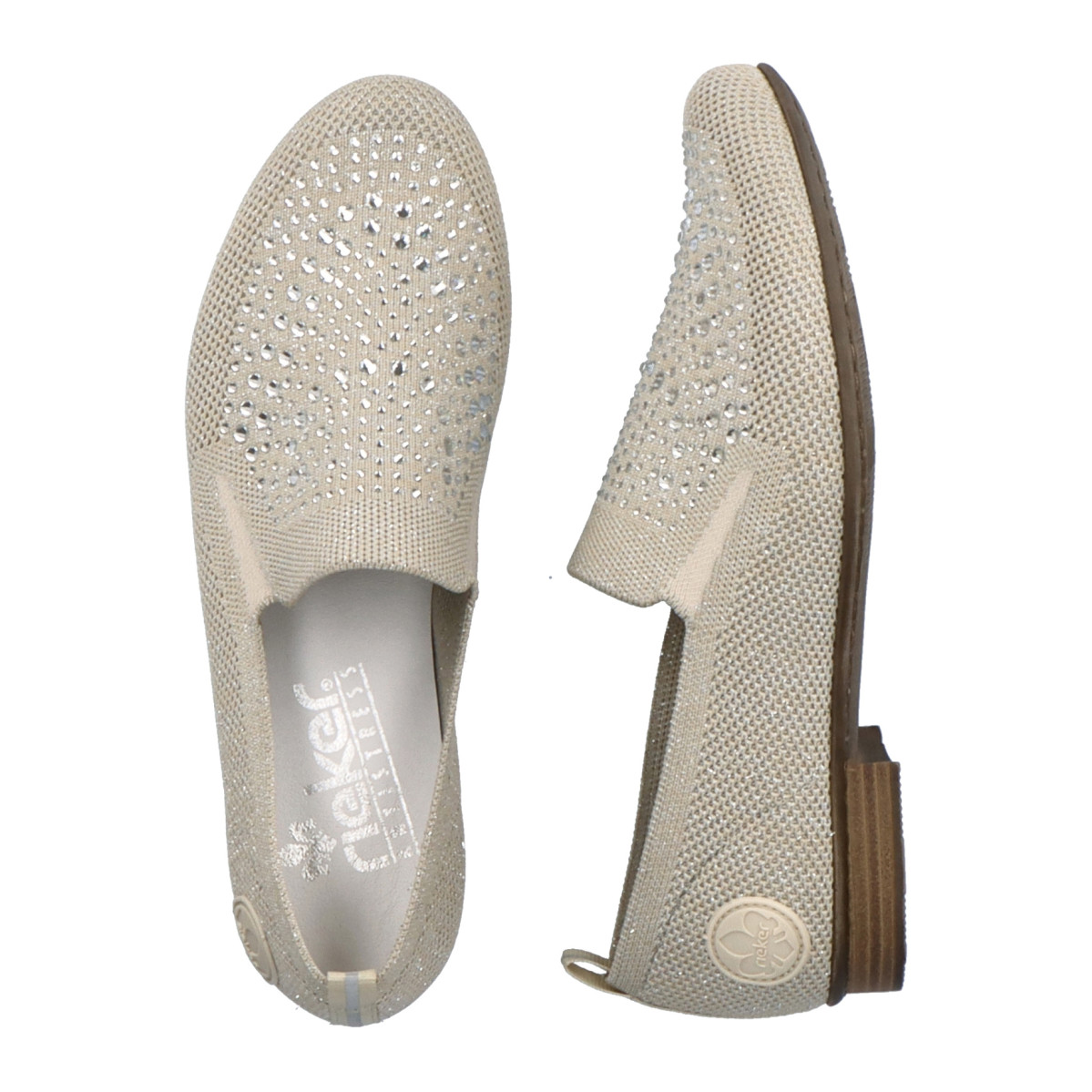 detail Dámské mokasíny RIEKER 51989-64 béžová S4