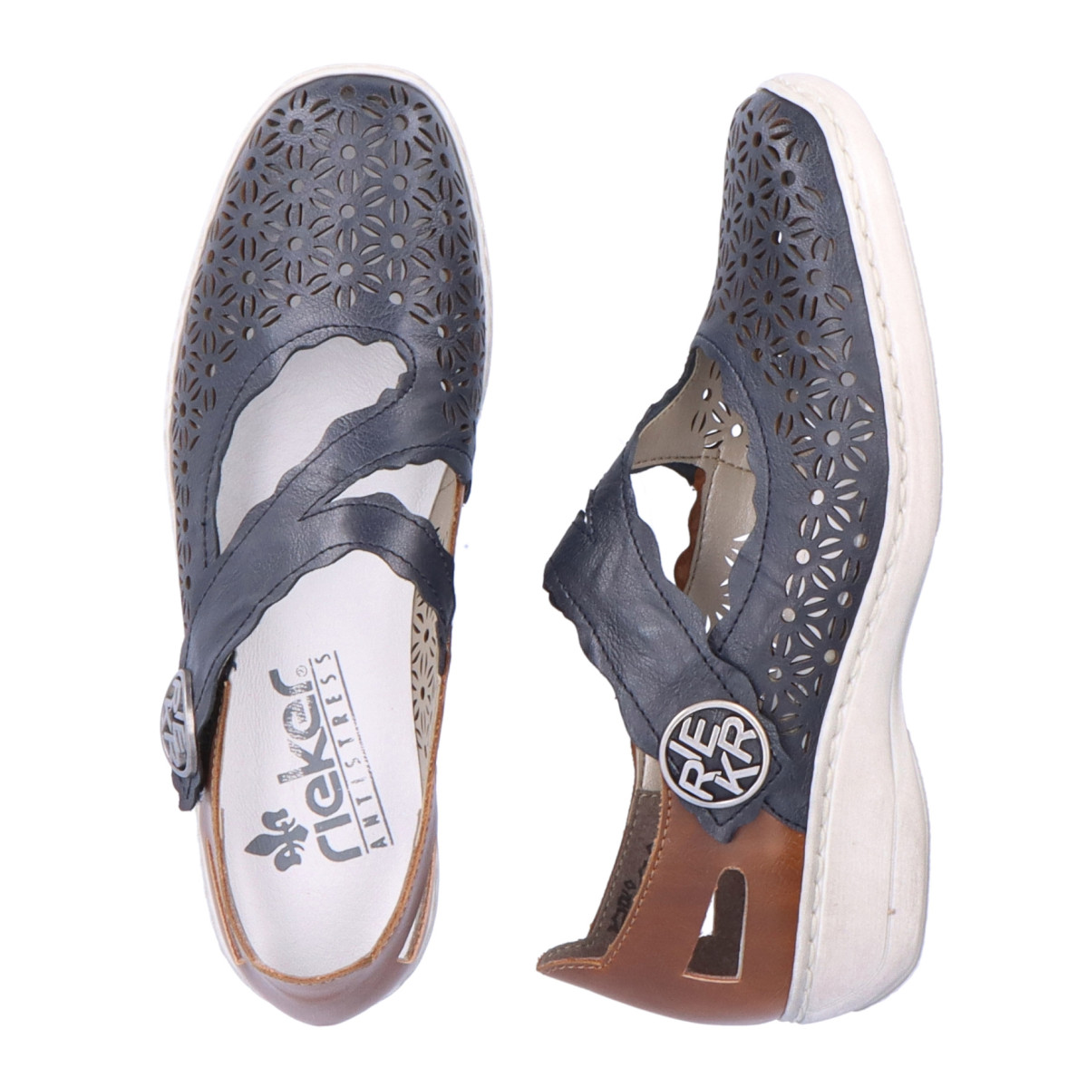 detail Dámské polobotky RIEKER 413G4-14 modrá S5