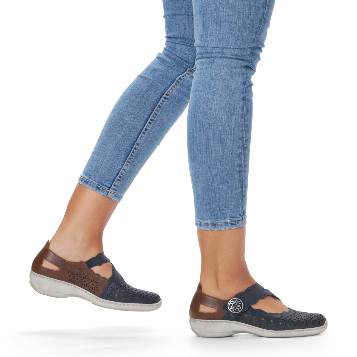 detail Dámské polobotky RIEKER 413G4-14 modrá S5