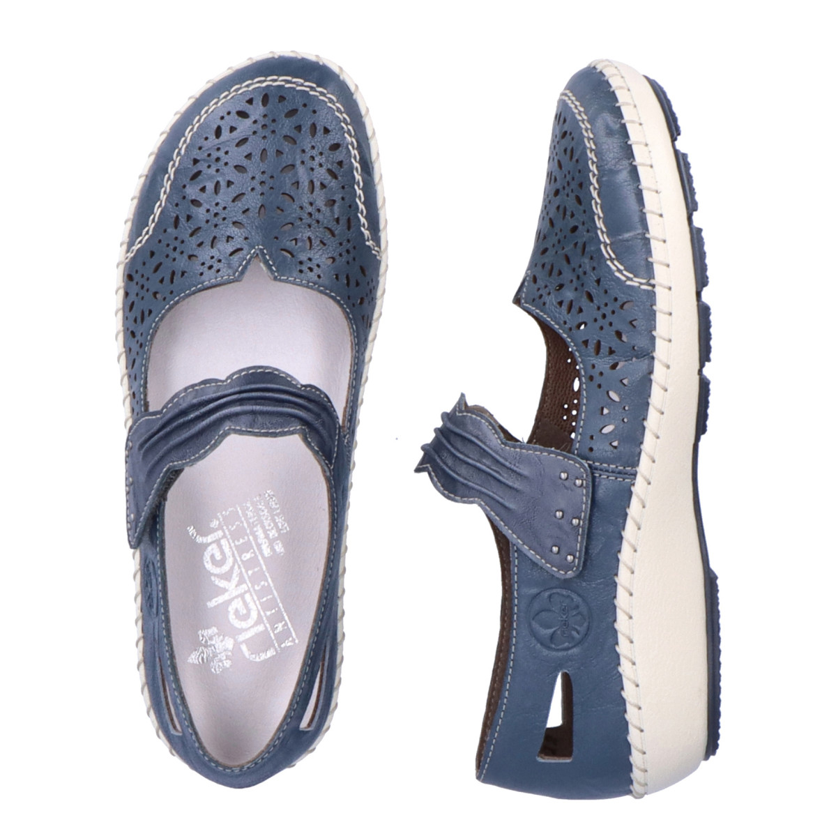 detail Dámské polobotky RIEKER 44896-12 modrá S3