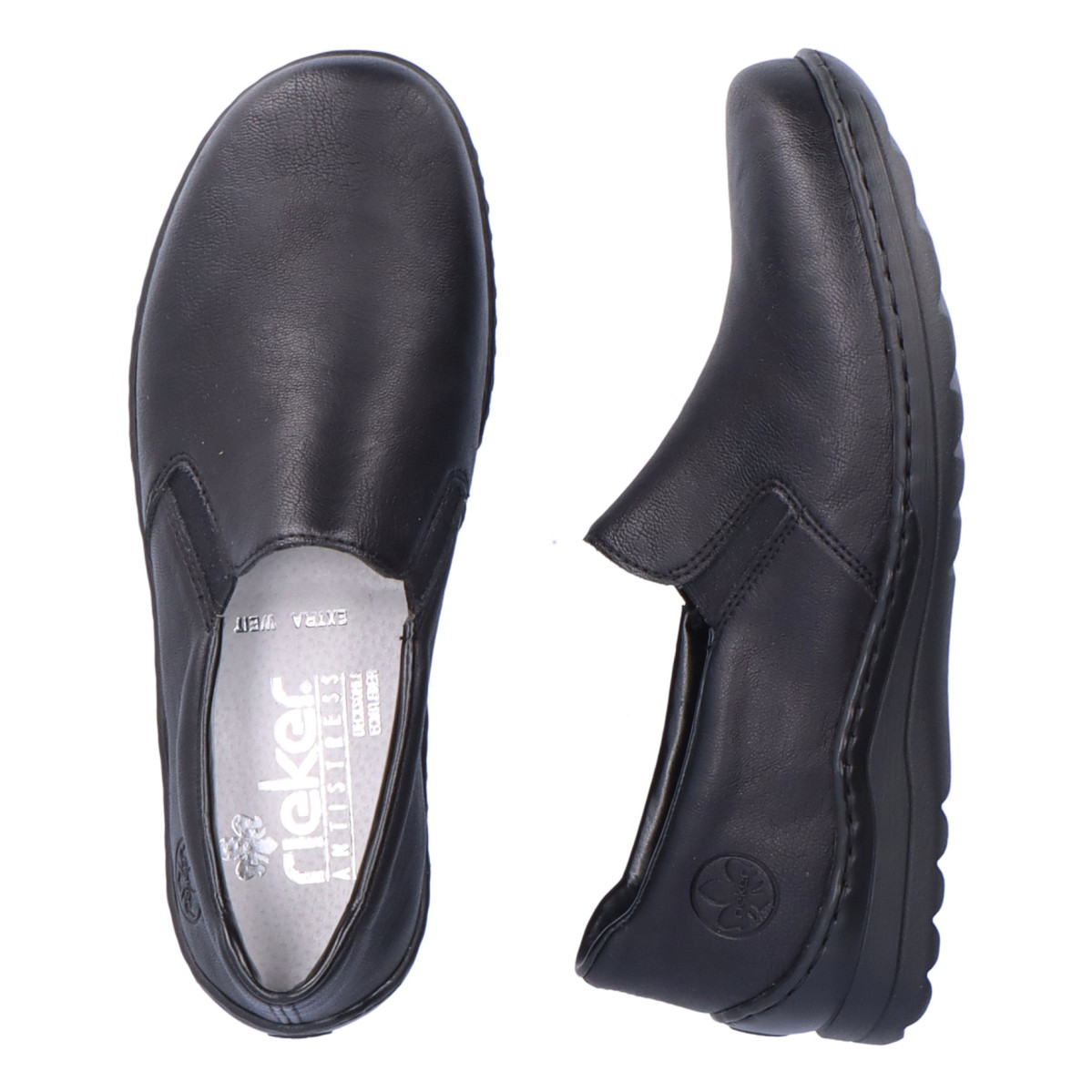 detail Dámské mokasíny RIEKER 48964-00 černá S6