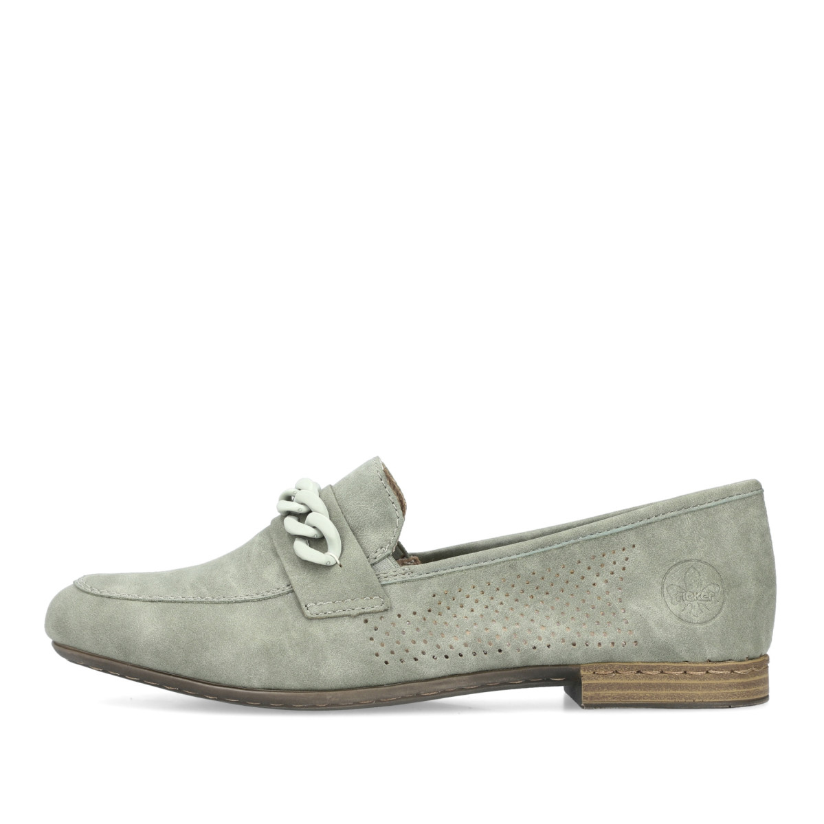 detail Dámské mokasíny RIEKER 51761-52 zelená S3