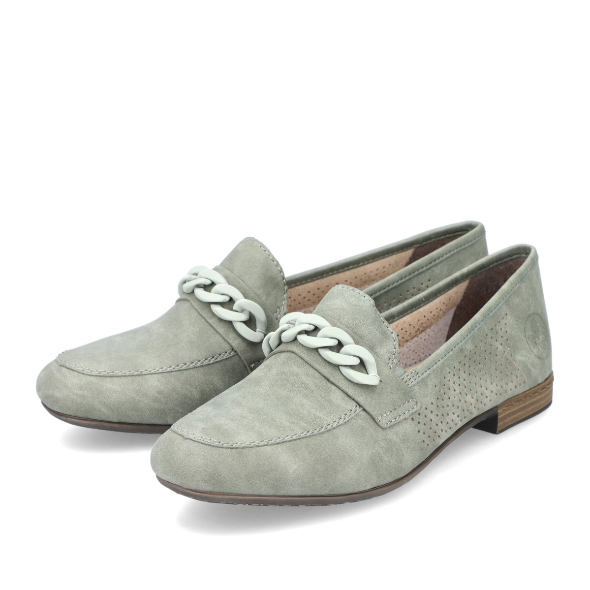 detail Dámské mokasíny RIEKER 51761-52 zelená S3